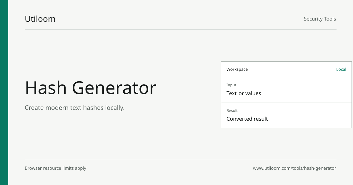 Hash Generator - MD5, SHA-256, SHA-1, SHA-512 | Utiloom